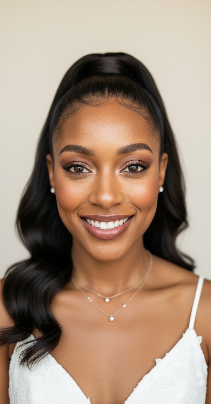 After High Pony Bridesmaid Hair